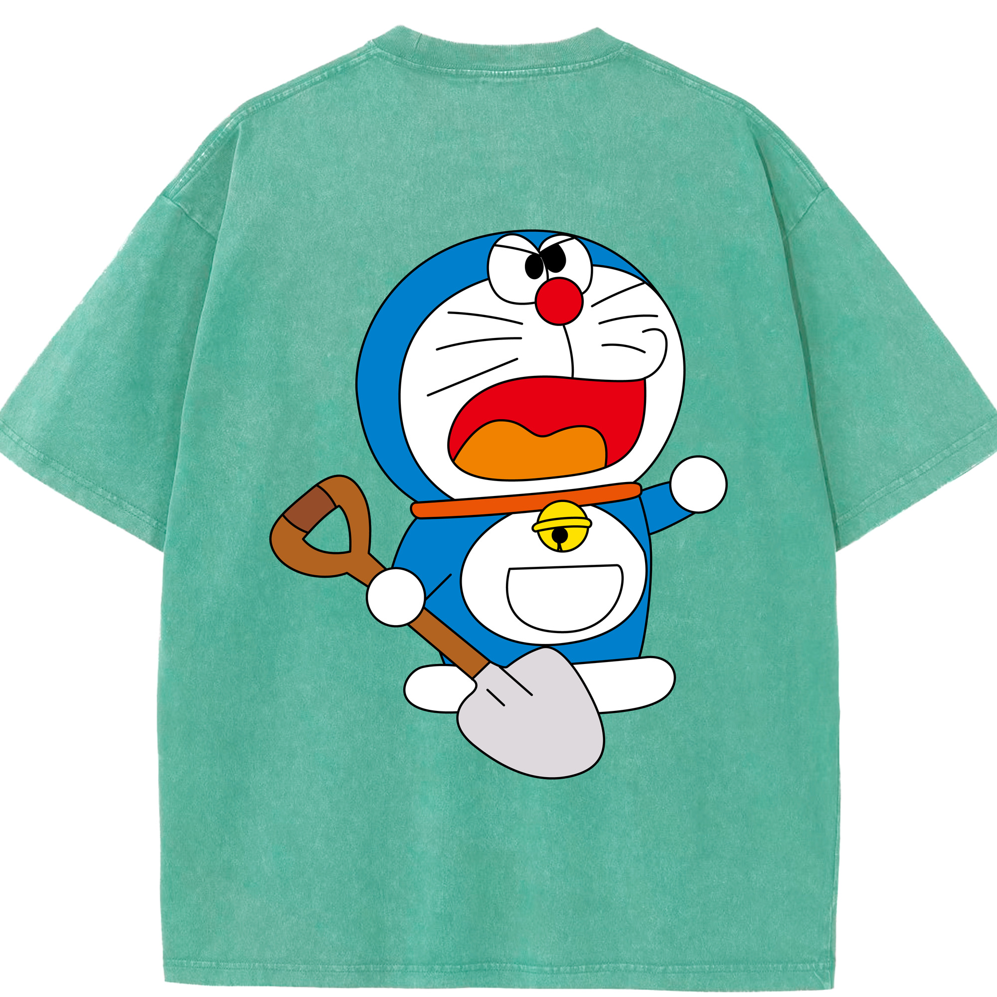 （画像用） ドラえもん Doraemon 綿100% ヴィンテージ風 半袖Tシャツ（背面プリント）